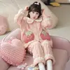 Conjunto de pijama de fleece coral para meninas para outono e inverno de 2026, novo roupão infantil de flanela espessada para meninas