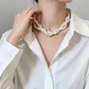 Collar Retorcido de Perlas Multicapa para Mujer, Gama Alta, Versátil, Lujo Ligero, Cadena para Clavícula de Moda, Cadena para Suéter al por Mayor