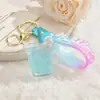 Llavero de Taza de Té con Arena Líquida Creativa de Acrílico Llavero Luminoso Colgante para Mochila Estudiante Estilo Ins Femenino Lindo