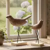 Adornos Creativos de Pájaros de Artesanía de Madera Retro Europeos Accesorios para Fotografía del Hogar Entrada Sala de Estar Aparador de Vino Decoración de Escritorio