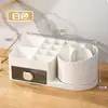 Caja Organizadora de Escritorio Giratoria Multifuncional, Portalápices, Lápiz Labial, Brochas de Maquillaje, Estante Tipo Cajón para Dormitorio, Oficina, Estación de Trabajo