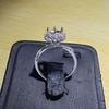 Anillo Mosan soporte vacío plata S925 diamante redondo 1 quilate 6.5mm con soporte oso pétalos huecos forma de copo de nieve