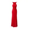 Vestido de noche sexy para club nocturno largo temperamento banquete actuación pasarela cuello sin mangas profundo en V un envío