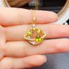 Venta al por mayor de fábrica Popular Colgante de Peridoto Natural Plata S925 Incrustado Piedra Principal 5*7 Joyería de Lujo Venta Directa de Fábrica