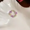 Juego de Joyería de Flor de Vidrio de Colores, Pendientes Dulces de Verano, Pulsera, Collar, Joyería de Lujo Ligero y de Alta Gama para Mujeres