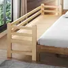 Cama modular al por mayor, cama infantil de madera maciza con barandillas extragrandes, cama individual con estructura de madera de pino, personalizable para camas extragrandes y extralargas