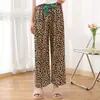 Calça Larga de Cetim Lisa de Verão Nova para Mulheres, Calça de Dormir Solta Plus Size, Pode Ser Usada Fora de Casa, Calça de Casa, Calça de Dança, Calça para Dança Quadrada