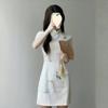 Novo Cheongsam Estilo Chinês Novo Modelo 2025 Versão Melhorada Menina Jovem Petite Verão Novo Vestido Bonito