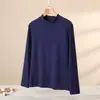 Gola alta meia-calça Camada base térmica de veludo alemão Top interno masculino Outono e Inverno 2025 Camiseta versátil de manga comprida espessada com forro de lã