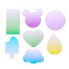 Gu pan al por mayor acrílico transparente gu Ka brillo degradado gu Ka Niños diy gu Ka accesorios mascota Pegatinas Láser para mascotas