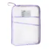 Bolsa de Malla A4 Engrosada para Materias Estudiante Bolsa de Almacenamiento Clasificado en Forma de L Gran Capacidad Bolsa Transparente para Archivos Bolsa con Cremallera de Tres Capas