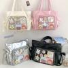 Mochila Dupla Face Estilo Ballet Laço de Fita Grande Capacidade Bolsa de Ombro/Axila Original Desenho Animado Bolsa de Dor Bolsa Tote