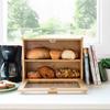 Caja de Almacenamiento Organizador de Cocina Gabinete para Guardar Pan Caja de Pan de Bambú Caja de Almacenamiento de Alimentos para Exportación Doble Capa