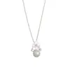 Collar Colgante Único y Elegante de Flor de Concha Fresca y Perla, Cadena para Clavícula Versátil de Lujo Ligero Personalizada al por Mayor