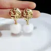 Otoño e Invierno Populares Pendientes Largos de Terciopelo con Forma de Corazón de Flor y Borlas Pendientes de Aro de Hilo de Colores Dopamina Atmósfera