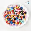 Colgante de Corazón y Flor de Pintura Acrílica de Colores Agujero Recto Cuentas Sueltas Material para Joyería de Collares Hechos a Mano DIY