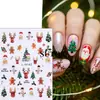Adesivos de Nail Art de Natal Pinguim Desenho Animado Boneco de Neve Rena Glitter Decalques Autoadesivos para Unhas