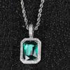 Collar de Piedras Preciosas Coloridas para Hombre, Joyería Popular de Hip-Hop Europeo y Americano Transfronterizo, Accesorios de Alta Gama para Mujer, Colgante de Zirconia