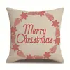 Fronha de Linho Impressa com Padrão de Natal Lado Único Fronha para Almofada de Sala de Estar Fronha para Almofada de Cama Fronha para Almofada de Quarto