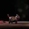 Souvenir de Navidad Talla en Madera de Ciprés Llavero Colgante Navideño Productos de Madera del Zodiaco de Dibujos Animados Dragón, Serpiente y Año del Caballo