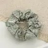 Goma para el pelo de tela a cuadros simple estilo coreano, Diadema a cuadros dulce que no tira de la cabeza, Adecuada para moño o cola de caballo de mujer
