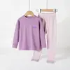 Pijamas Infantiles, Ropa de Terciopelo Familiar para Otoño, Pantalones de Otoño, Conjuntos Térmicos Íntimos para Niños, Camisetas Interiores para Bebés Niñas, Ropa para Casa