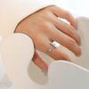 Anillo Sencillo Abierto en Forma de T de Acero de Titanio Chapado en Oro de 18 Quilates, Anillo para Dedo Índice, Joyería al por Mayor Estilo Pareja, Sensación de Gama Alta de Nicho