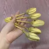 Cuchara de Postre con Carcasa de Acero Inoxidable, Cuchara de Línea, Cuchara de Punto de Perla, Cuchara para Comer en Casa y Restaurante, Cuchara con Patrón Europeo