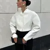 Chaqueta Corta Estilo Chanel para Mujer, Otoño 2026, Blanca, Corte Holgado, Cuello en V Versátil, Manga Larga, Cárdigan Simple y Elegante
