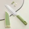 Cuchillo para Fruta de Acero Inoxidable para Uso Doméstico en Cocina, Cuchillo Pelador de Melón y Frutas, Cuchillo Portátil para Cortar Fruta para Exteriores con Funda