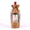 Bolsa de vino de lino sintético compuesto con cordón, bolsa para botella de vino, set de bolsas de vino de lino navideño al por mayor con LOGO impreso