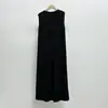 Vestido Miyake Lujo Ligero Sensación de Alta Gama Cuello Redondo Sin Mangas Floral Holgado Falda Línea A Adelgazante Temperamento Vestido Chaleco Elegante
