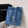 Primavera e Verão Nova Bolsa Corduroy Artística Feminina Bolsa de Ombro Estilo Universitário Bolsa Estudantil Corduroy Bolsa Feminina da Moda