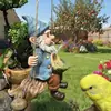 Modelo Nuevo Transfronterizo de Alimentador de Pájaros de Gnomo Peculiar, Adorno de Artesanía de Resina para Decoración Exterior de Patio y Jardín