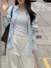 Camisa Polo de Manga Larga a Cuadros con Bloques de Color Fresco Estilo Coreano 2026 Solapa Delgada Protección Solar