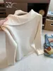 Jaqueta Cardigan de Tricô com Lapela e Zíper Duplo Feminina Outono/Inverno 2026 Novo Estilo Top de Tricô Reto Top Irregular