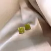 Pendientes Geométricos Verdes Elegantes para Mujer Plata 925 2024 Nueva Moda Exquisitos Pendientes de Alta Gama Pendientes Simples Franceses