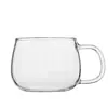 Venta al por mayor de fábrica taza de vidrio creativa taza de té de flores con asa taza de té de vidrio de una sola capa taza de café de vidrio transparente