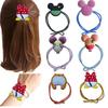Tocado de cabeza de Mickey simple de estilo coreano, cuerda para el cabello, cuerda para el cabello con nudo multicolor, cuerda para el cabello creativa de dibujos animados, cuerda para el cabello simple