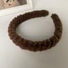 Nueva Diadema de Pelo de Cordero Color Maillard Otoño Más Fácil de Combinar Coreana Dulce Casual Para Salir Adorable Adorno de Cabeza Relleno