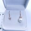 Accesorios de perlas DIY S925 plata esterlina moda versión coreana de micro pendientes de botón pendientes de 8-12 mm soporte vacío sin cuentas