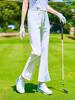 2025 Nuevos Pantalones de Golf para Mujer Pantalones Deportivos Pantalones de Boca Ancha Corte Ajustado Pierna Larga Elásticos Pantalones con Abertura