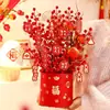 Decoración para inauguración de casa, cubo de la fortuna, fruta de la prosperidad, adornos para sala de estar, regalo de mudanza, juego completo de suministros de decoración para ceremonia de entrada a la casa