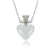 Collar con Colgante de Botella de Aceite Esencial de Vidrio Transparente en Forma de Corazón, Colgante de Botella de Fragancia, Collar Sencillo de Acero de Titanio, Regalo para Amigos y Parejas