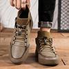 Botas Martin de invierno de talla grande con forro polar, de caña alta, con banda elástica y cálidas botas de algodón, zapatos casuales retro de cuero para hombre 9606