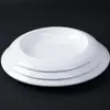 Prato de Sopa Espesso Estilo Japonês Porcelana Falsa Branca Pura Prato de Massa Prato de Sobremesa Tigela Prato Uso Doméstico Restaurante Ocidental Hotel Restaurante