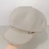 Gorra Octogonal a Cuadros para Mujer, Estilo Artístico Vintage de Invierno, Boina Estilo Melard, Gorra Pico de Pato, Cálida, Gorra de Repartidor Adelgazante