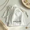 Bolsa de borla fina de bambú-algodón, bolsa de algodón texturizado, bolsa de almacenamiento para joyas y baratijas, logotipo personalizado disponible