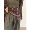 Pañuelo de Seda Retro Marrón Maillard con Lunares para Mujer 2025 Nuevo Versátil Cuadrado Moda Accesorios para Bufandas Algodón y Lino