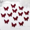 Paquete de material de joyería para uñas con lazo rojo de Año Nuevo, joyería para uñas color vino tinto para chica atractiva, accesorios de camelia